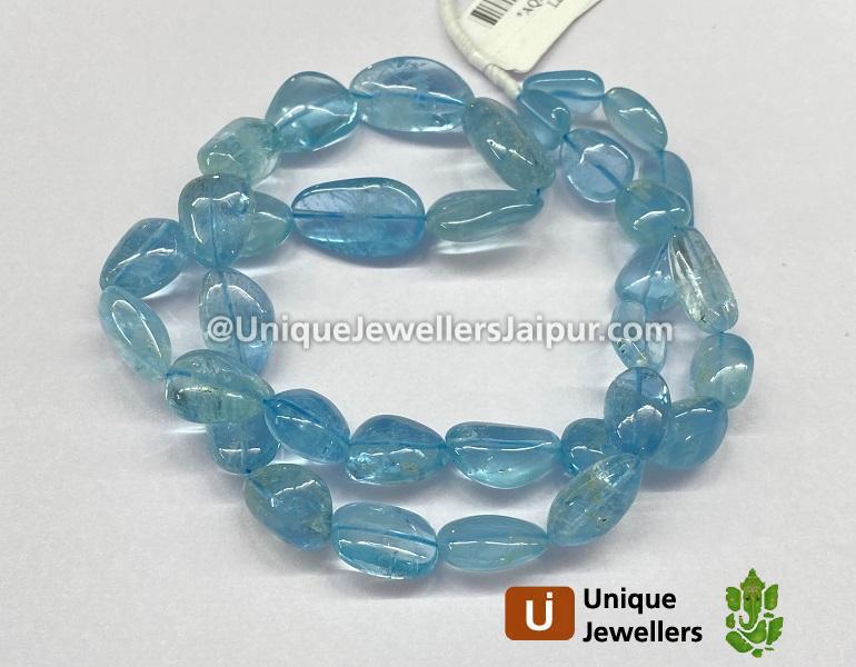 Milky Aquamarine Smooth Nuggets Beads